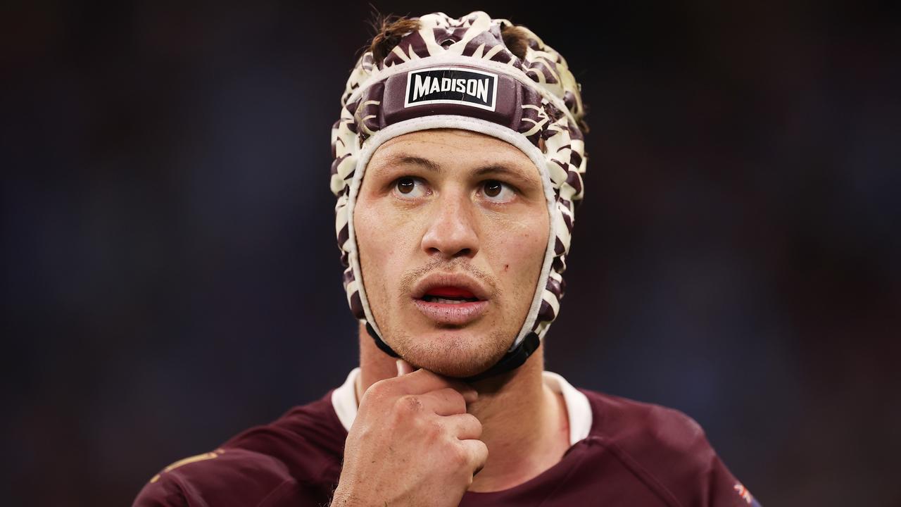 Kalyn Ponga copped a head knock in Origin II. Picture: Mark Kolbe/Getty Images