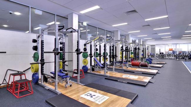 The weights room and gymnasium (Lawson Centre) at Knox.