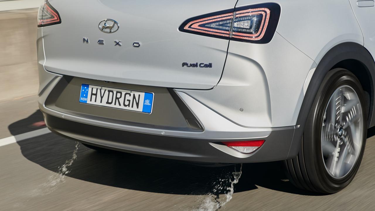 Water is the only emission from a hydrogen fuel cell vehicle.