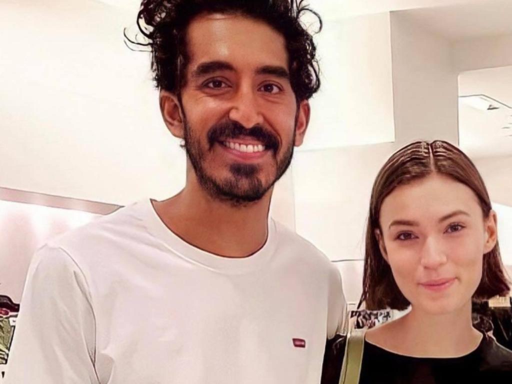 Tilda Cobham-Hervey with her partner Dev Patel, who she met on the set of Hotel Mumbai. Picture: Supplied