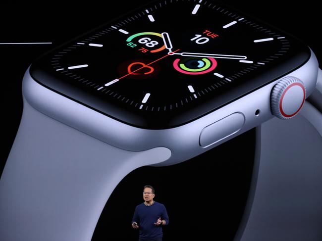 CUPERTINO, CALIFORNIA - SEPTEMBER 10: Apple's Stan Ng talks about the new Apple Watch series 5 during a special event on September 10, 2019 in the Steve Jobs Theater on Apple's Cupertino, California campus. Apple unveiled new products during the event.   Justin Sullivan/Getty Images/AFP == FOR NEWSPAPERS, INTERNET, TELCOS & TELEVISION USE ONLY ==