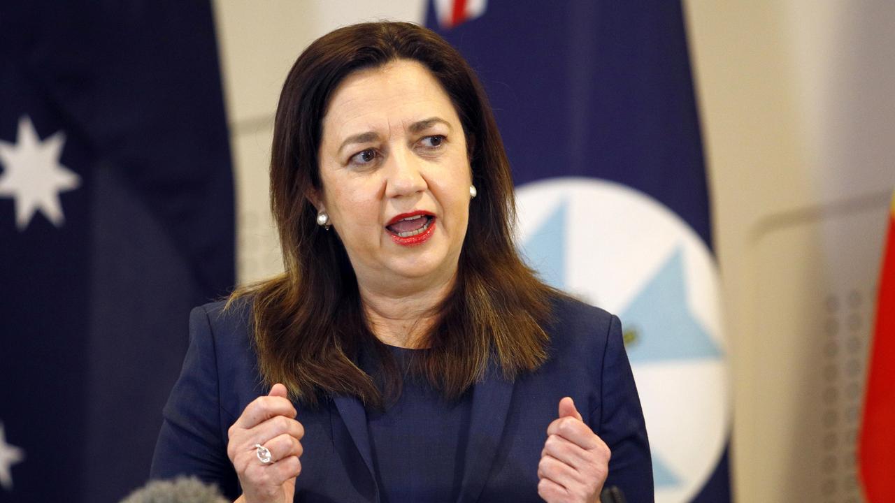 Queensland Premier Annastacia Palaszczuk during a press conference in Brisbane. Picture: NCA NewsWire/Tertius Pickard