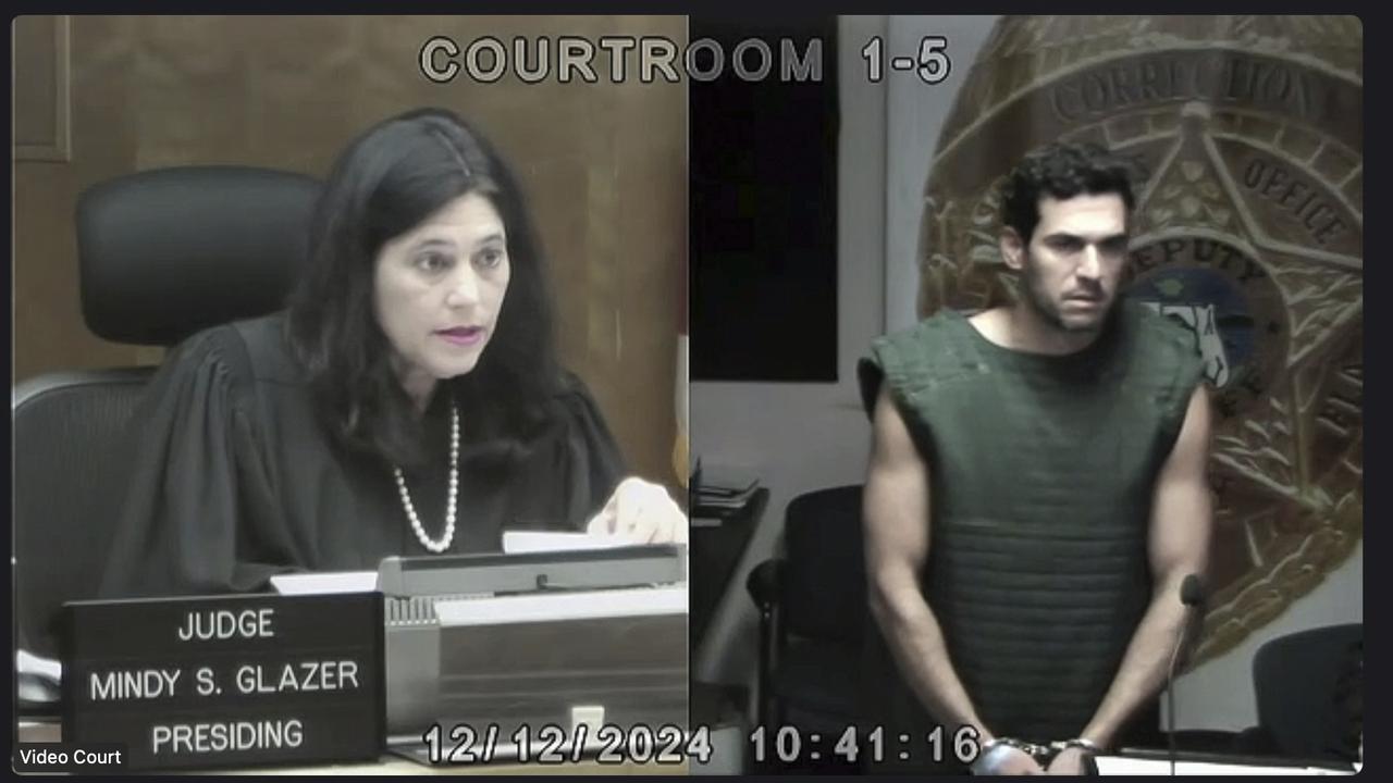 In this screenshot, Miami Dade Circuit Court Judge Mindy S. Glazer is seen via video presiding over the first court appearance of Oren Alexander, who is charged with sexual battery along with his twin brother, Alon Alexander, on Dec. 12, 2024, in Miami. Picture: Miami Dade Circuit Court via AP, Pool