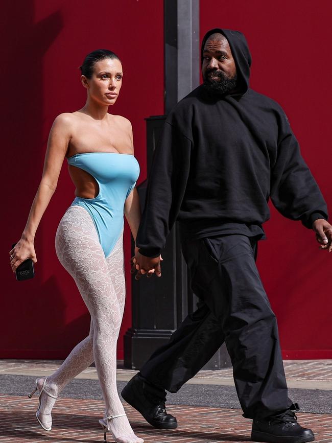 Rapper Kanye West and his wife Bianca Censori. Picture: Backgrid