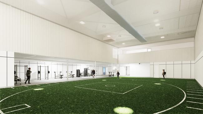 Artist's impression of the SANFL's new talent and community facility at West Lakes. Picture: Walter Brooke (Adelaide Architects)