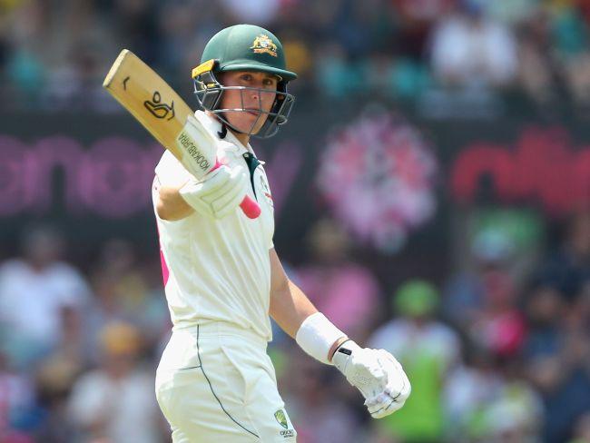 Labuschagne acknowledges the crowd after reaching 150 runs  - but he wasn't done yet. Picture: AFP