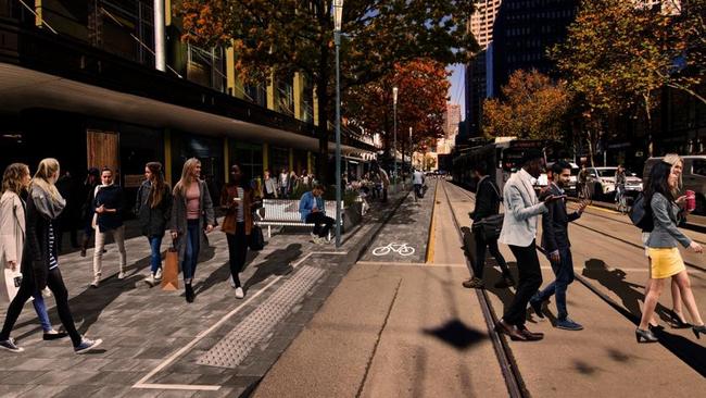 Footpaths on both sides of two city blocks of Elizabeth St will be widened to boost safety and accessibility.