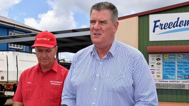 BIG CHANGES: Fisheries Minister Mark Furner, right, in Maryborough yesterday with MP Bruce Saunders. Picture: Blake Antrobus