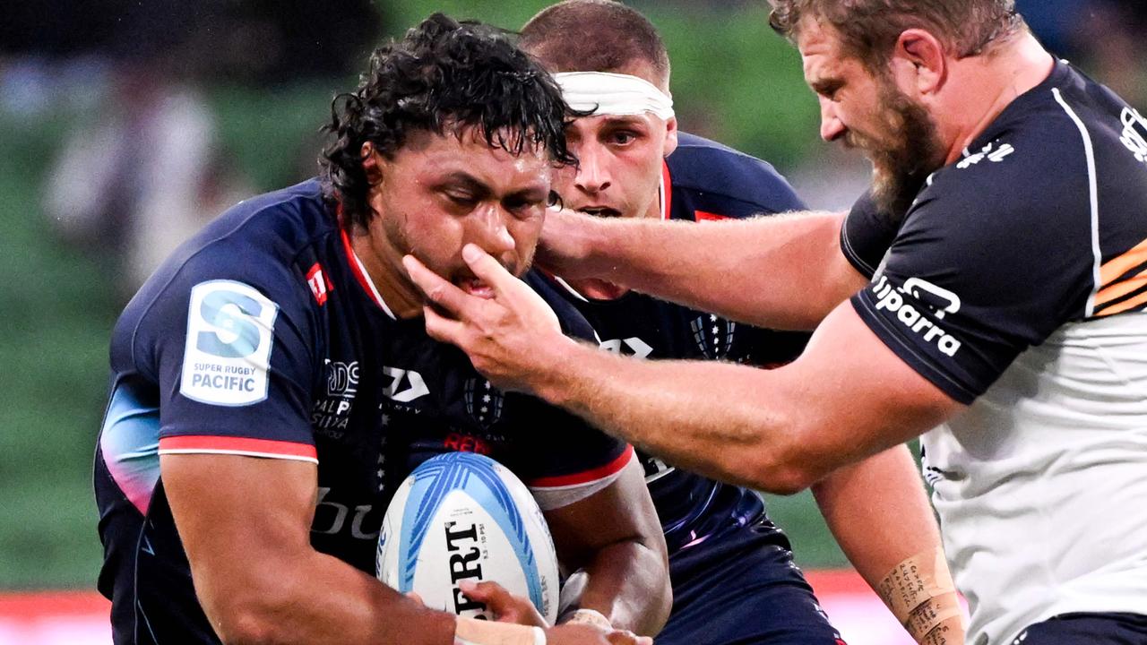 Rebels' captain Rob Leota gave his all (Photo by William WEST / AFP) /