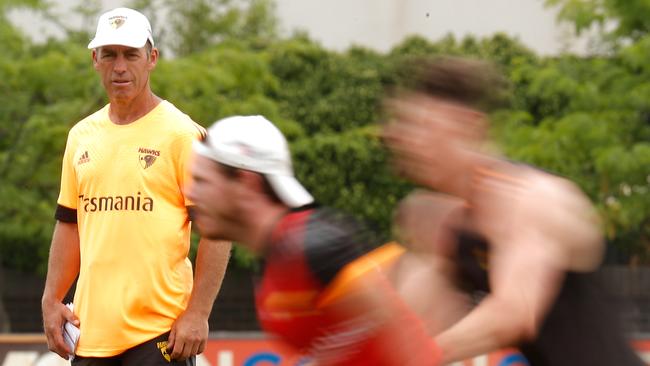 Alastair Clarkson looks on during a training session. Picture: Getty Images