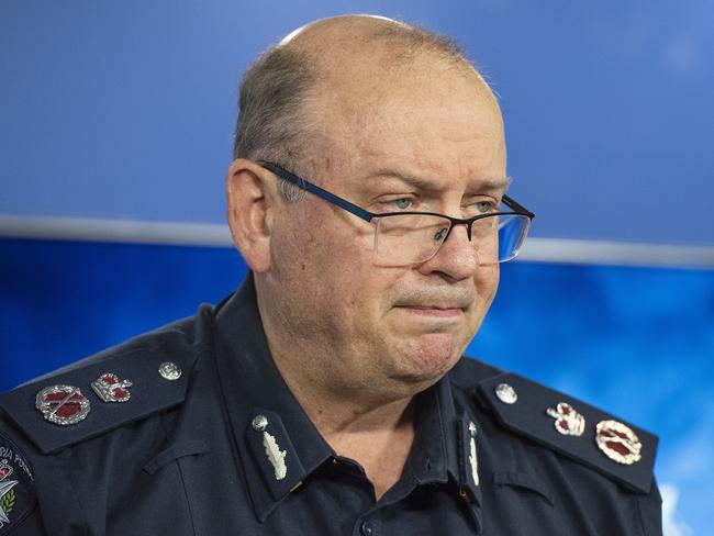 Victoria Police Chief Commissioner Graham Ashton speaks to the media during a press conference in relation to today?s High Court judgment and the Government?s announcement of a Royal Commission in Melbourne, Monday, December 3, 2018. (AAP Image/Ellen Smith) NO ARCHIVING