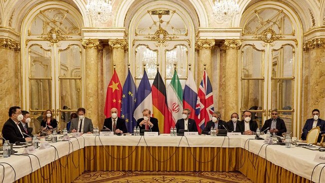 Delegates at a meeting in Vienna aimed at reviving the Iran nuclear deal in December last year. Picture: AFP