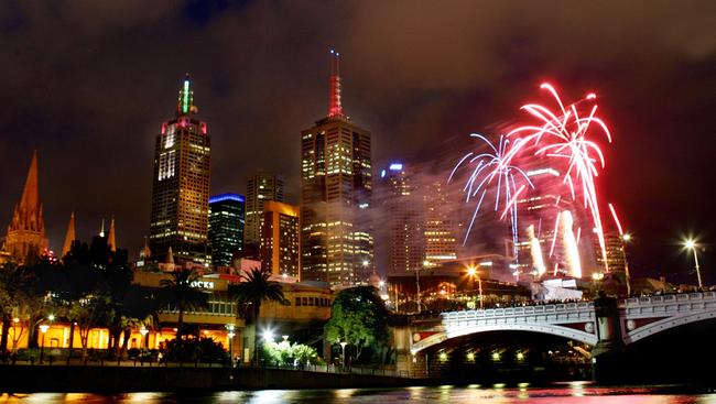 Australia Day fireworks over the city of Melbourne. Photo: Supplied