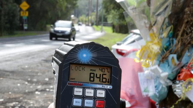 A motorist was clocked travelling at 84.6km/h in a 50km/h zone on Tuesday afternoon on Willoughby Rd, Wamberal, just metres away from where teenager Jackson Williams was tragically killed on July 17. Picture: Mark Scott