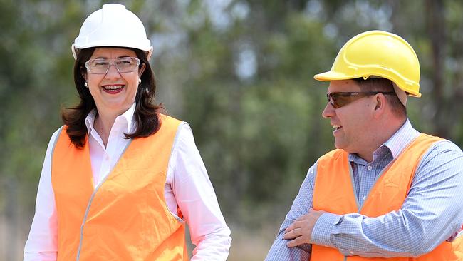 Annastacia Palaszczuk with Gladstone Mayor Matt Burnett in October last year. Picture: Dan Peled