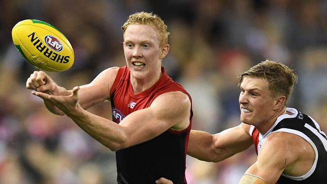 Clayton Oliver had 36 disposals against St Kilda in Round 1. A week later against Carlton he had 35 touches. Picture: Getty Images