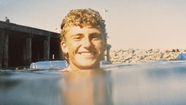 EMBARGO FOR TWAM 23 APRIL 2023. FEE MAY APPLY. Photos from the family album, Simon Gaskill with family and friends. Simon's body was found in the dunes on 15 April, 2022,  at Ocean Grove VIC, and the Police did not investigate. Photo: Supplied