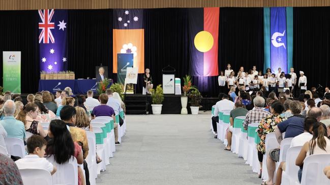 48 residents of Palmerston were sworn in as Australian citizens on Friday afternoon. Supplied: William Gati.