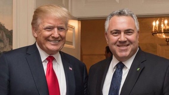 Close friends ... US President Donald Trump and Australia’s outgoing Ambassador to the United States, Joe Hockey. Picture: Instagram