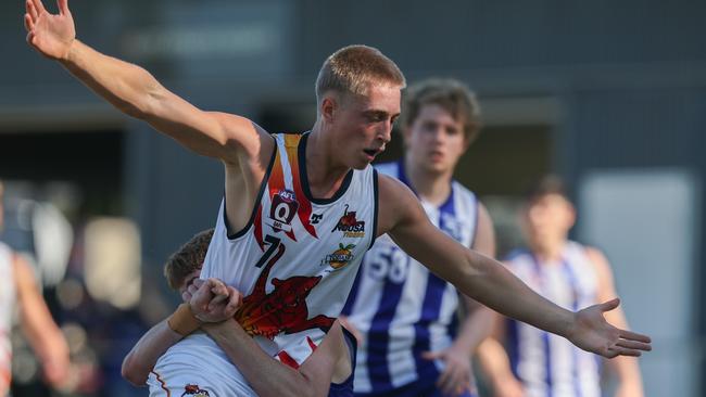 QAFL Colts action between the Mt Gravatt Vultures and Noosa at Mt Gravatt on May 24, 2025. Picture: Stephen Archer.