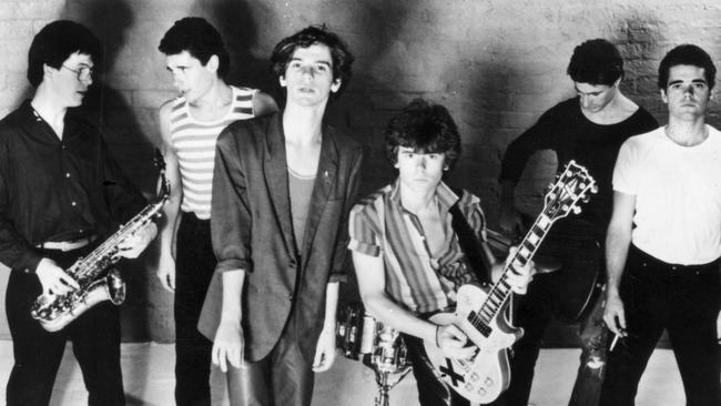 New signing ... INXS in 1981 when signed to Michael Browning’s label Deluxe.