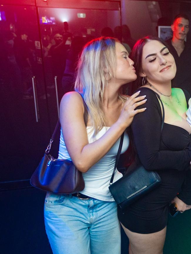 Holly Langridge, Chloe Brown and Jamie Hopkins at Cocktails Nightclub. Picture: Lucas Linck