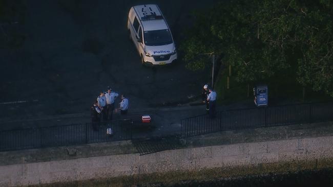 A rescue operation is underway after a car drove into the Parramatta River at Greenwich. Picture: 9News
