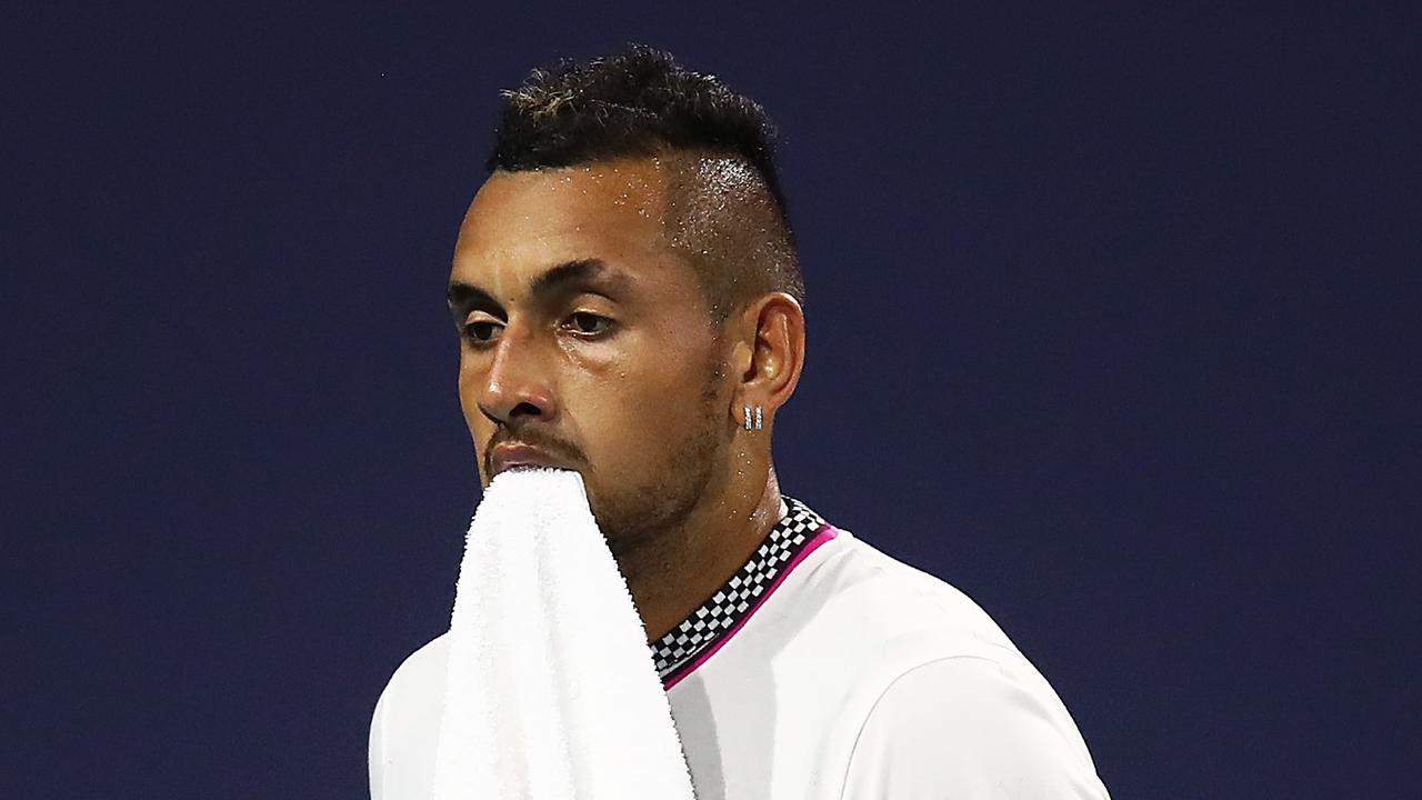 Nick Kyrgios hit one of the shots of the year. Picture: Julian Finney/Getty Images/AFP