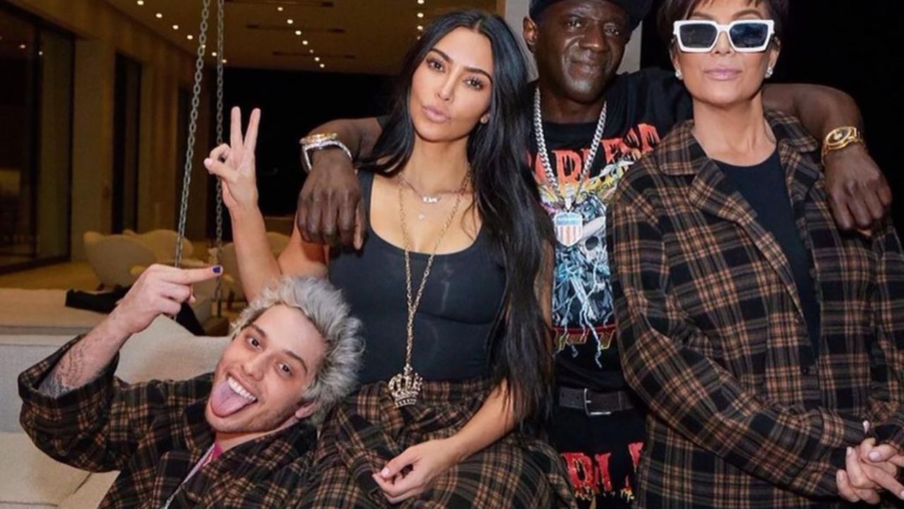 West has aired his grievances against Kardashian’s new boyfriend Pete Davidson (left), the divorce and the reality TV star herself on his Instagram. Picture: flavorflav/Instagram
