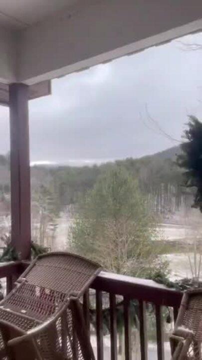 Snow Dusts Blue Ridge Mountains in Western North Carolina