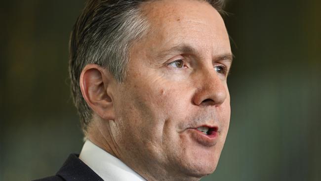 CANBERRA, AUSTRALIA  - NewsWire Photos - January 13, 2025:  Minister for Health and Aged Care Mark Butler holds a press conference at Parliament House in Canberra. Picture: NewsWire / Martin Ollman