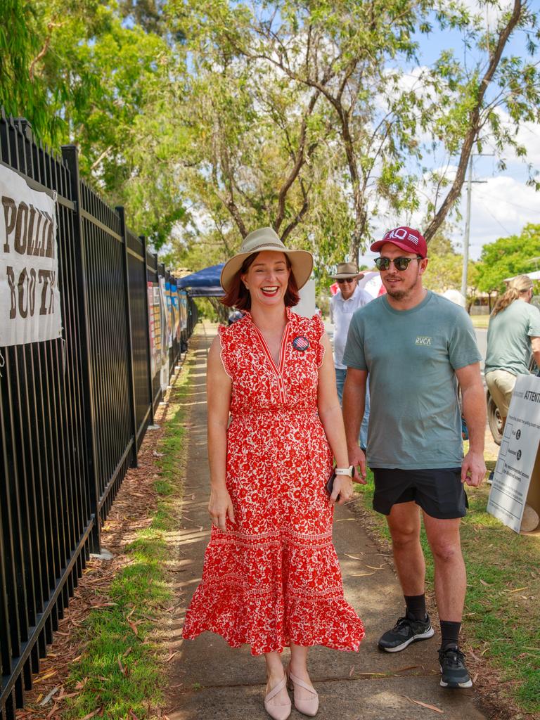 Keppel MP Brittany Lauga at Mt Archer State School.