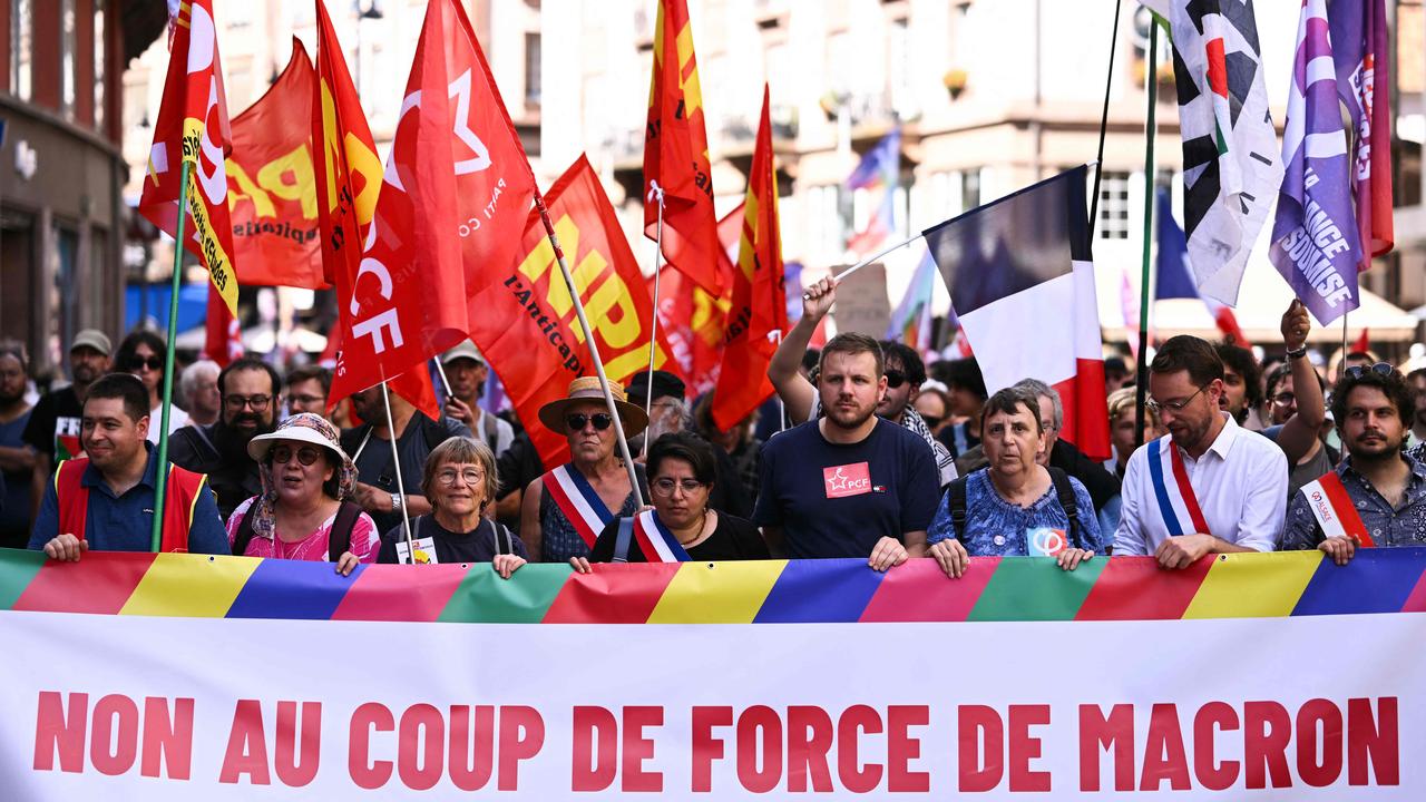 Protesters accuse Macron of stealing election