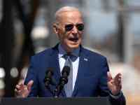 CHANDLER, ARIZONA - MARCH 20: US President Joe Biden gives a speech at Intel Ocotillo Campus on March 20, 2024 in Chandler, Arizona. Biden announced $8.5 billion in federal funding from the CHIPS Act for Intel Corp. to manufacture semiconductors in Arizona.   Rebecca Noble/Getty Images/AFP (Photo by Rebecca Noble / GETTY IMAGES NORTH AMERICA / Getty Images via AFP)