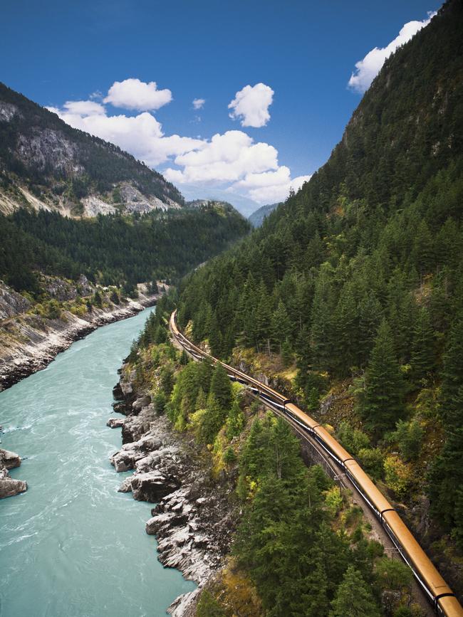 The train winds through Fraser Canyon. Picture: Rocky Mountaineer