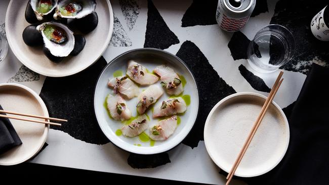 Oysters and kingfish at Moonlight in Byron Bay.