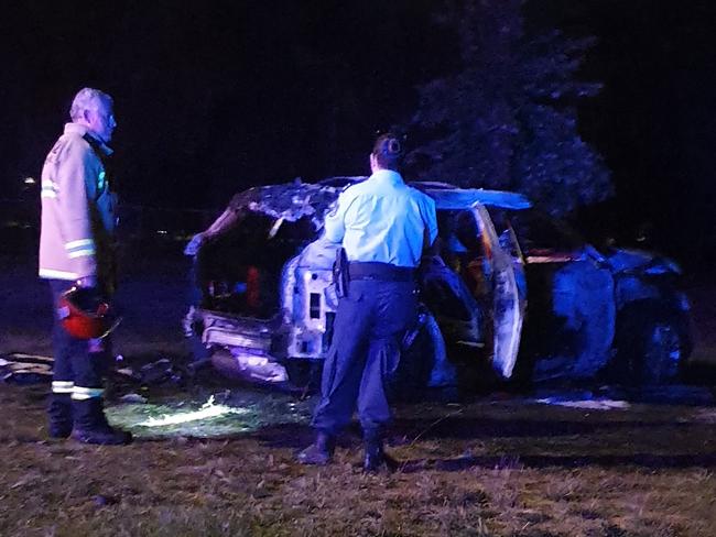 Police and fire crews were called to a car far in Lavington at about 6.40pm.