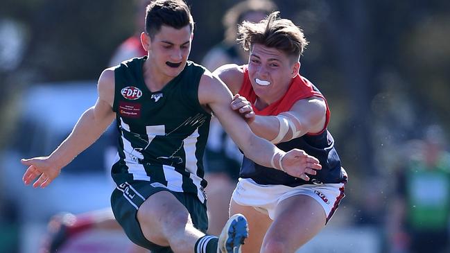 Ned Gentile in action for Airport West in 2018. Picture: Andy Brownbill