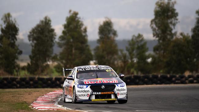 HOBART, AUSTRALIA — APRIL 05: (EDITORS NOTE: A polarising filter was used for this image.) Shane van Gisbergen drives the #97 Red Bull Holden Racing Team Holden Commodore ZB during the Tasmania SuperSprint Supercars Championship Round at Symmons Plains Raceway on April 05, 2019 in Hobart, Australia. (Photo by Daniel Kalisz/Getty Images)
