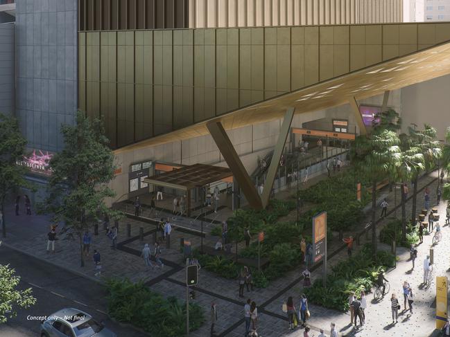 A render of the Albert St station for the Cross River Rail. Picture: Supplied