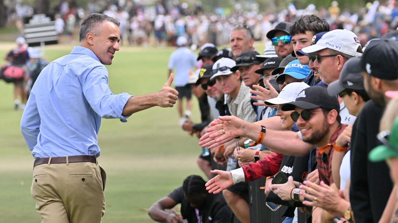 Premier Peter Malinauskas greeting spectators at this year’s LIV Golf event. Picture: Brenton Edwards