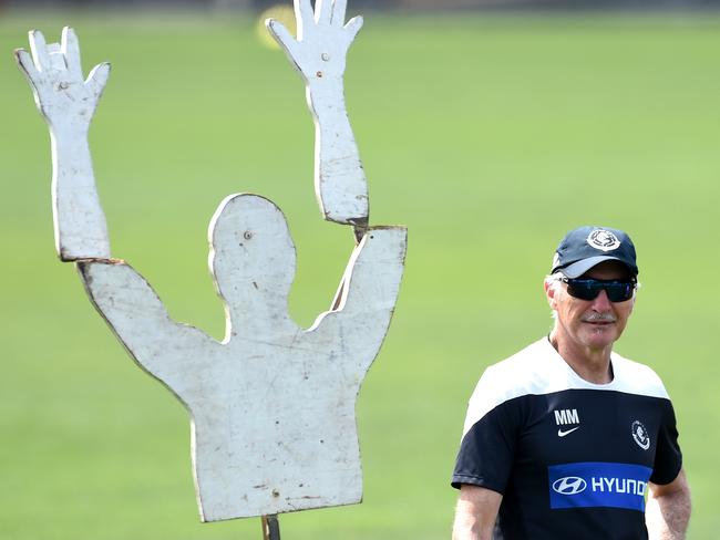 There’s nowhere to hide for Mick Malthouse this season. Picture: Nicole Garmston