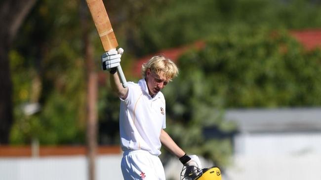 Immanuel young gun Jack Thomas after scoring a century for Glenelg last season. Picture: Immanuel College