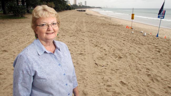 MP Christine Smith when she lobbied for a beachfront Police Beat at Burleigh in 2010.