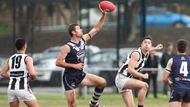 Matt Dennis is a dominant presence in the middle of the ground. Picture: Hamish Blair