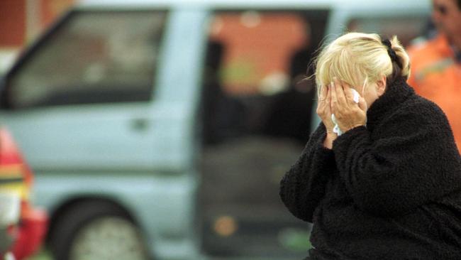 Judy Moran at the scene of the execution. Picture: Peter Smith.