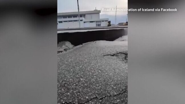 Cracks in roads as Iceland braces for volcanic eruption