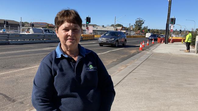 Aussie Rural merchandise shop owner Margaret Brown outside the business which has been impacted by major road works in Dubbo. Picture: Ryan Young