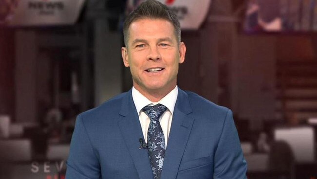 Ben Cousins has turned his life around and landed a job reading the morning sports bulletin with Seven News in Perth. Picture: 7News