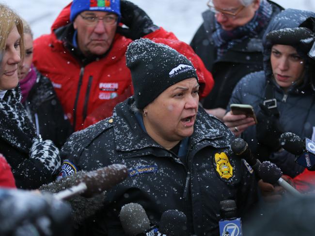 So many questions ... Colorado Springs Police spokesperson Lt. Catherine Buckley addresses the media.